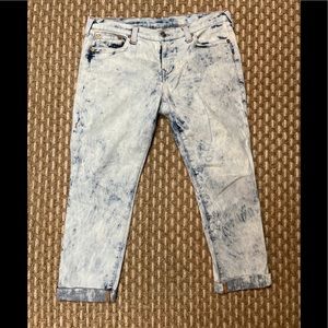 True Religion Blue and White Boyfriend Jeans